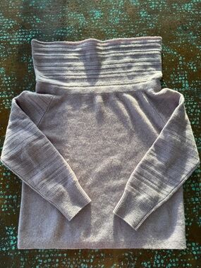 NAADAM Off-the-Shoulder Fold-Over Sweater